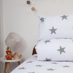 Подростковое постельное бельё "Soft Dreams" 145 x 210 см Stars Grey