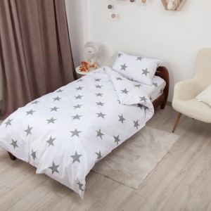 Подростковое постельное бельё "Soft Dreams" 145 x 210 см Stars Grey