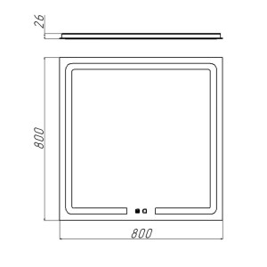 Oglindă cu iluminare LED Bayro Prisma 80 x 80 cm