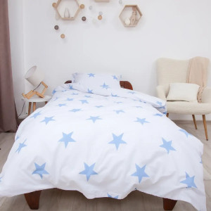 Lenjerie de pat pentru adolescenți "Soft Dreams" 145 x 210 cm Stars Blue