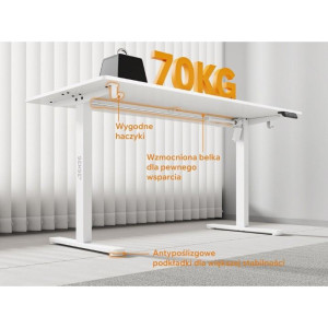 Masă gaming Sense7 Nojo Light 140 x 70 cm White