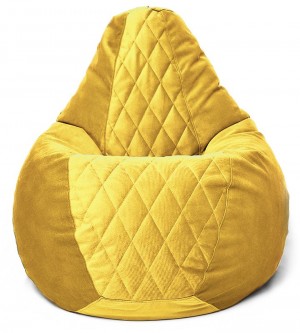 Кресло-мешок Bean Bag Груша "Maserrati" Ромб L Yellow