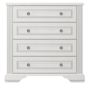 Comoda Yasen White 4S 90 Pin Argentiu