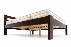 Pat din lemn Mebel Lev LIRA 140 x 200 cm Nuc închis