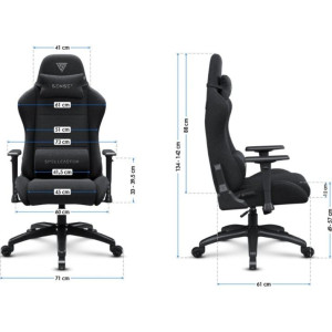 Fotoliu gaming Sense7 Spellcaster FUKU XL Fabric Black
