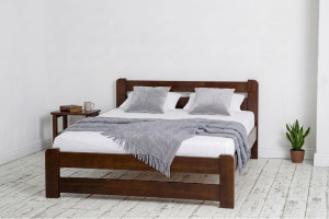 Pat din lemn Mebel Lev LIRA 180 x 200 cm Nuc închis