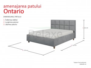 Кровать Ontario 160 x 200 см Dark Grey