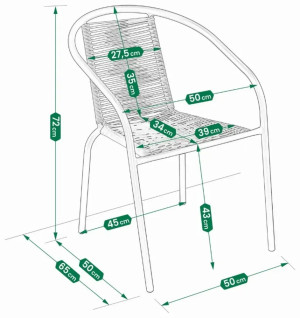 Scaun pentru casă de vară Bistro Coral OM-318755