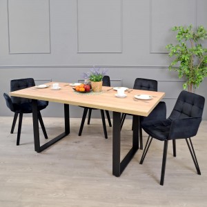 Masă de bucătărie DP Hana 180x90 cm Sonoma/Black