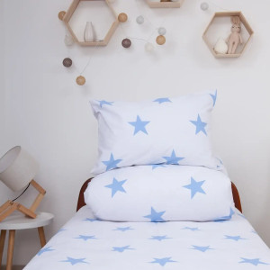 Lenjerie de pat pentru adolescenți "Soft Dreams" 145 x 210 cm Stars Blue