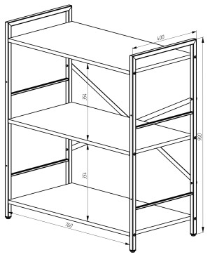 Стеллаж Nex Loft 90 White/Anthracite