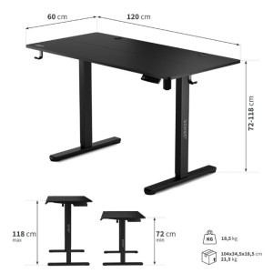 Геймерский стол Sense7 Nojo 120 x 60 см Black