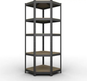 Стеллаж Horeca Nex Budget 180 x 90 x 40 cm (угловой) Anthracite