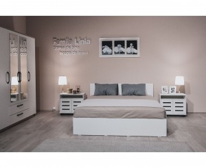 Деревянная кровать Fabrik Home Linia Uno 160 x 200 см Белый ясень