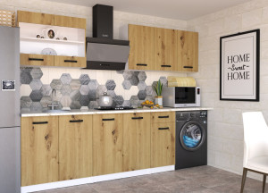 Bucătărie în serie Yasen Samanta 2.0 m White Artisan Oak