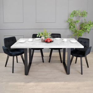 Masă de bucătărie DP Hana 180x90 cm Beton/Black