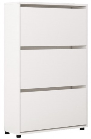 Dulap pentru pantofi Mobildor Leo 3 uși 125x80x27 cm White