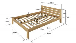 Деревянная кровать MM Азия 120 x 200 см Beige