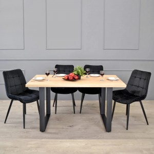Masă de bucătărie DP Hana 150x80 cm Sonoma/Black