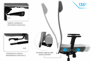 Fotoliu de birou xDrive Tarsus Grey