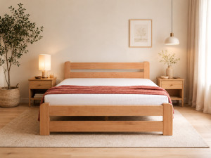 Pat din lemn Mebel Lev LIRA 180 x 200 cm Natural