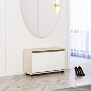 Comodă pentru pantofi Mobildor Leo 1 ușă 47 x 60 x 27 cm Sonoma/White