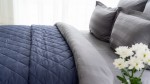 Cuvertură de pat din bumbac Askona Home 220 x 240 cm Topaz albastru