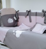 Детское постельное белье из 8 предметов Perna Mea Satin Urs Grey