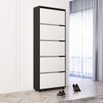 Шкаф для обуви Mobildor Leo 5 дверей 203x60x27 см Anthracite/White