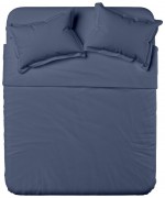 Простынь на резинке Askona Home 160 x 200 см Navy blue