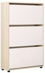 Dulap pentru pantofi Mobildor Leo 3 uși 125x80x27 cm Sonoma/White