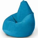 Fotoliu sac Bean Bag Pară Velur XL Sky