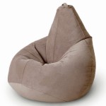 Кресло-мешок Bean Bag Груша Велюр L Beige