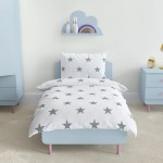 Подростковое постельное бельё "Soft Dreams" 145 x 210 см Stars Grey