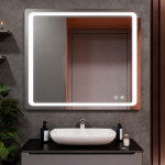 Oglindă cu iluminare LED Bayro Omega 80 x 80 cm 