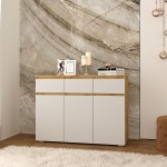 Comoda Yasen Richie 1200 3D3S White/Stejar Artisan