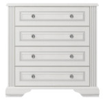 Comoda Yasen White 4S 90 Pin Argentiu