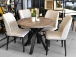 Set DP masă Kleo + 4 scaune B-02 PU Brown