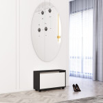 Comodă pentru pantofi Mobildor Leo 1 ușă 47 x 90 x 27 cm Anthracite/White