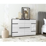 Комод Yasen Скай 1300 8Ш White/Графит серый