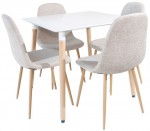 Set DP masă DT-02 + 4 scaune C-710 Denim White/Grey