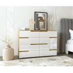 Comoda Yasen Skay 1300 8S White/Stejar Artisan