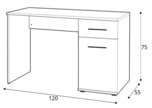 Masă Halmar Lima B-1 Sonoma/White