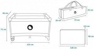 Pătuc pliabil 2 în 1 Lionelo Stefi Turquoise