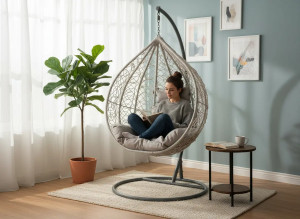 Кресло кокон Chomik FAT1012 Light Grey/Grey
