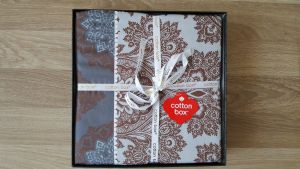 Set de lenjerie pentru pat CottonBox Alberta Kahve 200 x 220 cm 