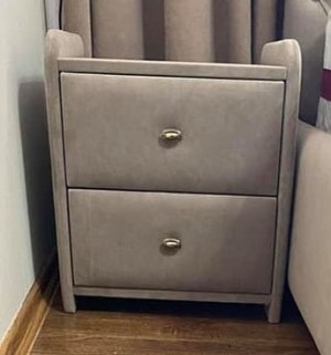 Прикроватная тумба с мягкой обивкой Eco Beige