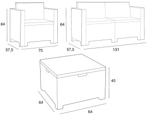 Set de mobilier pentru grădină Bica Colorado 2 Graphite