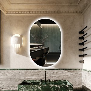 Зеркало с LED подсветкой Oval Bathroom Mirror 70x40 см 
