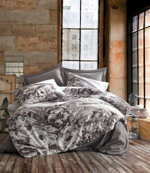 Set de lenjerie pentru pat CottonBox Belinda Vizon 200 x 220 cm 